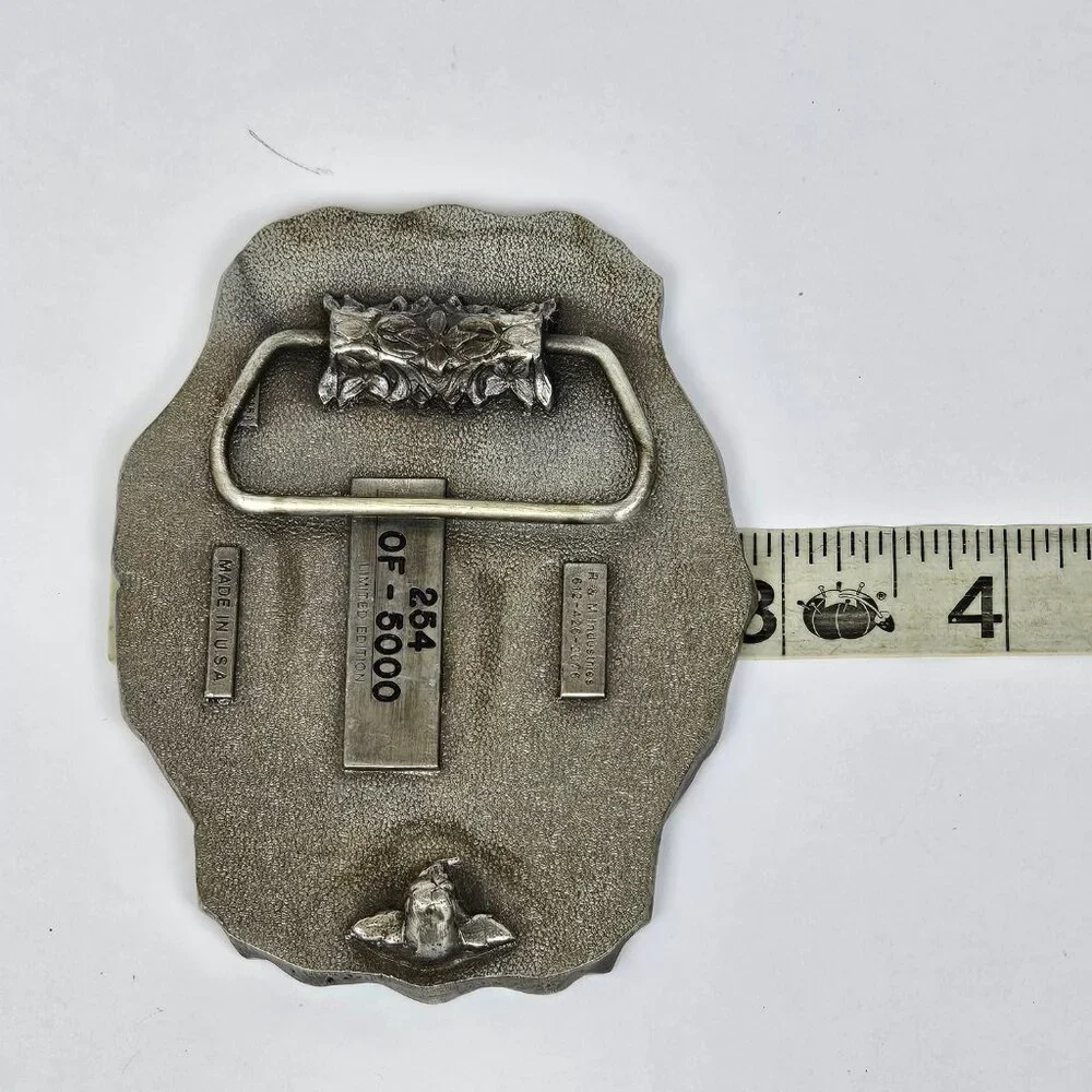 1986 1987‎ John Deere UAW United Auto Workers Strike Lock Out Belt Buckle Pewter